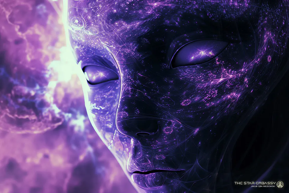 A human silhouette with a softly glowing third-eye area, symbolising extrasensory perception