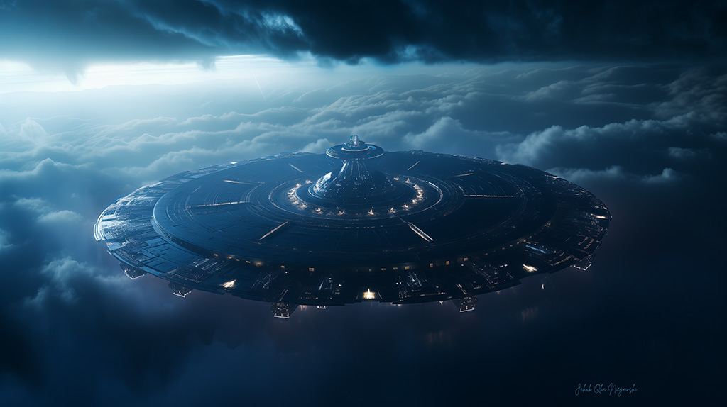 UFO above the clouds Art